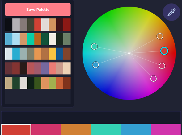 Screenshot: Color wheel system interface