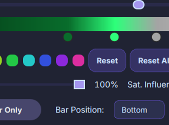 Screenshot: Precise color control