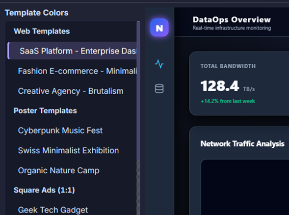 Screenshot: 15 beautiful templates