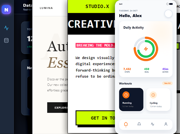 Screenshot: Exquisite template design